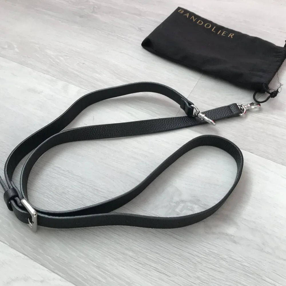 BANDOLIER EMMA PEBBLE PHONE CASE STRAP Black/Pewter BAG STRAP